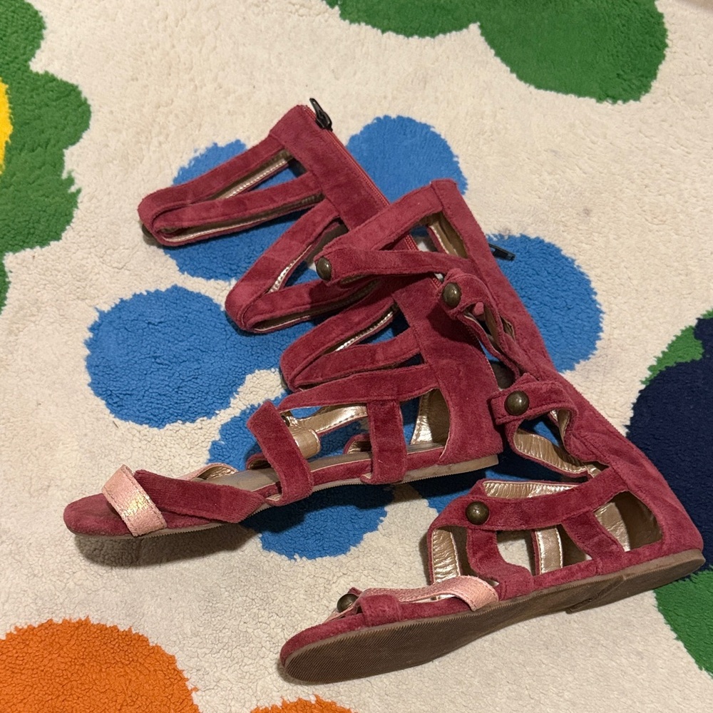 Girls gladiator Strappy Sandals - Red